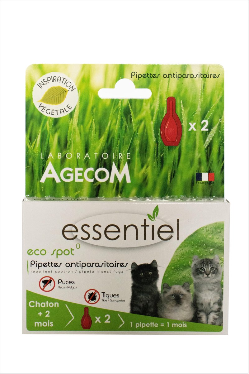 Laboratoire Essentiel Eco Spot Kitten antiVlo en Teek Pipetten