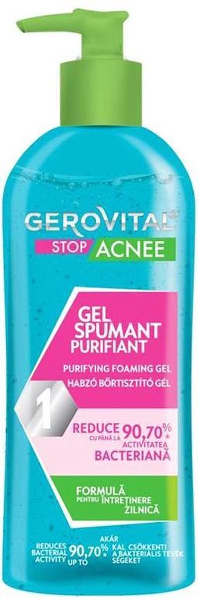 Gerovital Stop Acnee - Purifying Foaming Gel - 150 ml - No parabens. Efficacy proven under dermatological control - acneverzorging