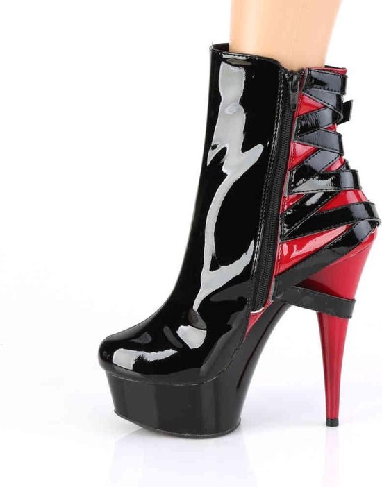 Pleaser Platform talons -38 Chaussures- DELIGHT-1012 US 8 Zwart/ Rouge