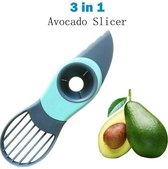 Avocadosnijder - 3-in-1 Avocado snijder en ontpitter - Eenvoudige avocado tool - Blauw & Grijs Avocado mes