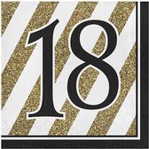 Witbaard Servetten 18 Jaar 33 X 33 Cm Papier Zwart/goud 16 Stuks