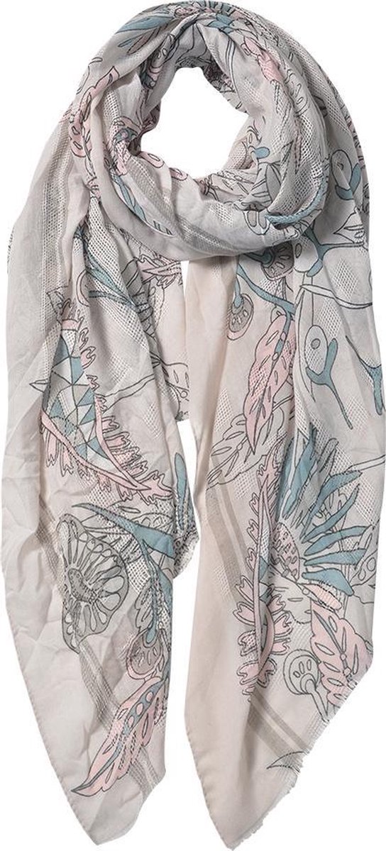 Clayre & Eef sjaal 87x180cm grijs