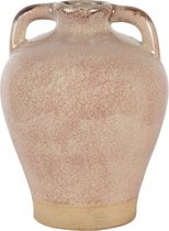 Clayre & Eef Vaas Ø 19*25 cm Roze, Beige Keramiek Rond Decoratie vaas Decoratie pot