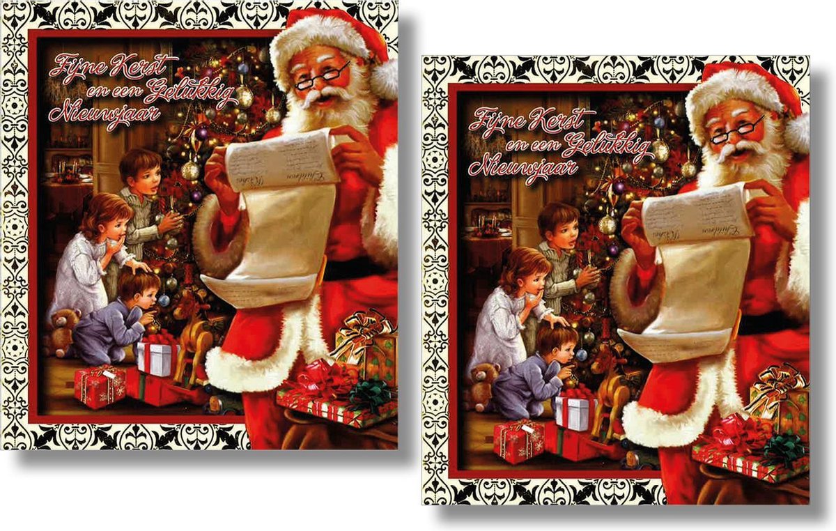 16 Dubbele Kerst & Nieuwjaarskaarten - Lannoo - Witte envelop - 12 x 13,3 cm