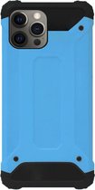 WLONS Rubber Kunststof Bumper Case Hoesje Geschikt Voor iPhone 12 (Pro) - Blauw