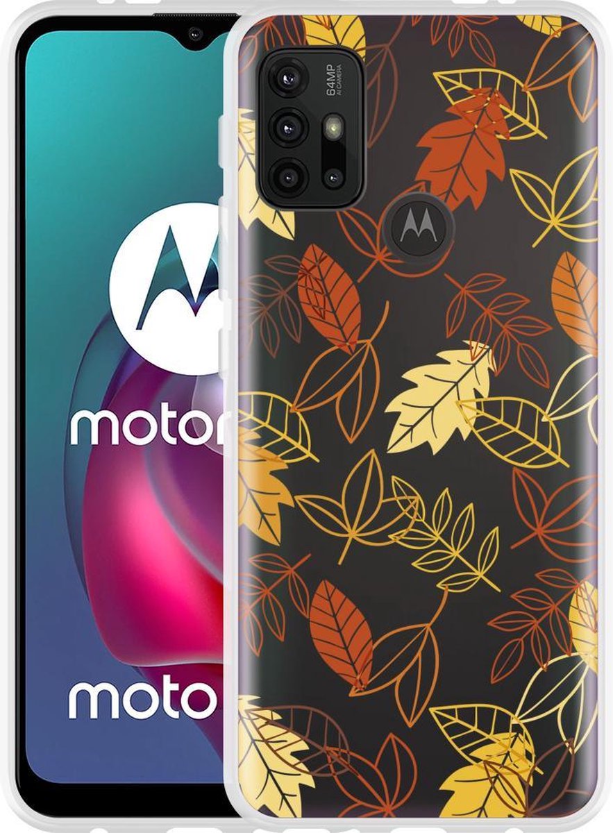 Motorola Moto G10 Hoesje Falling Leaves - Designed by Cazy