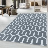 Modern vloerkleed - Streaky Pattern Grijs Wit 80x150cm