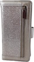 HEM Samsung Galaxy S20 Plus - Magic Glitter Shiny Silver- Leren Rits Portemonnee Telefoonhoesje