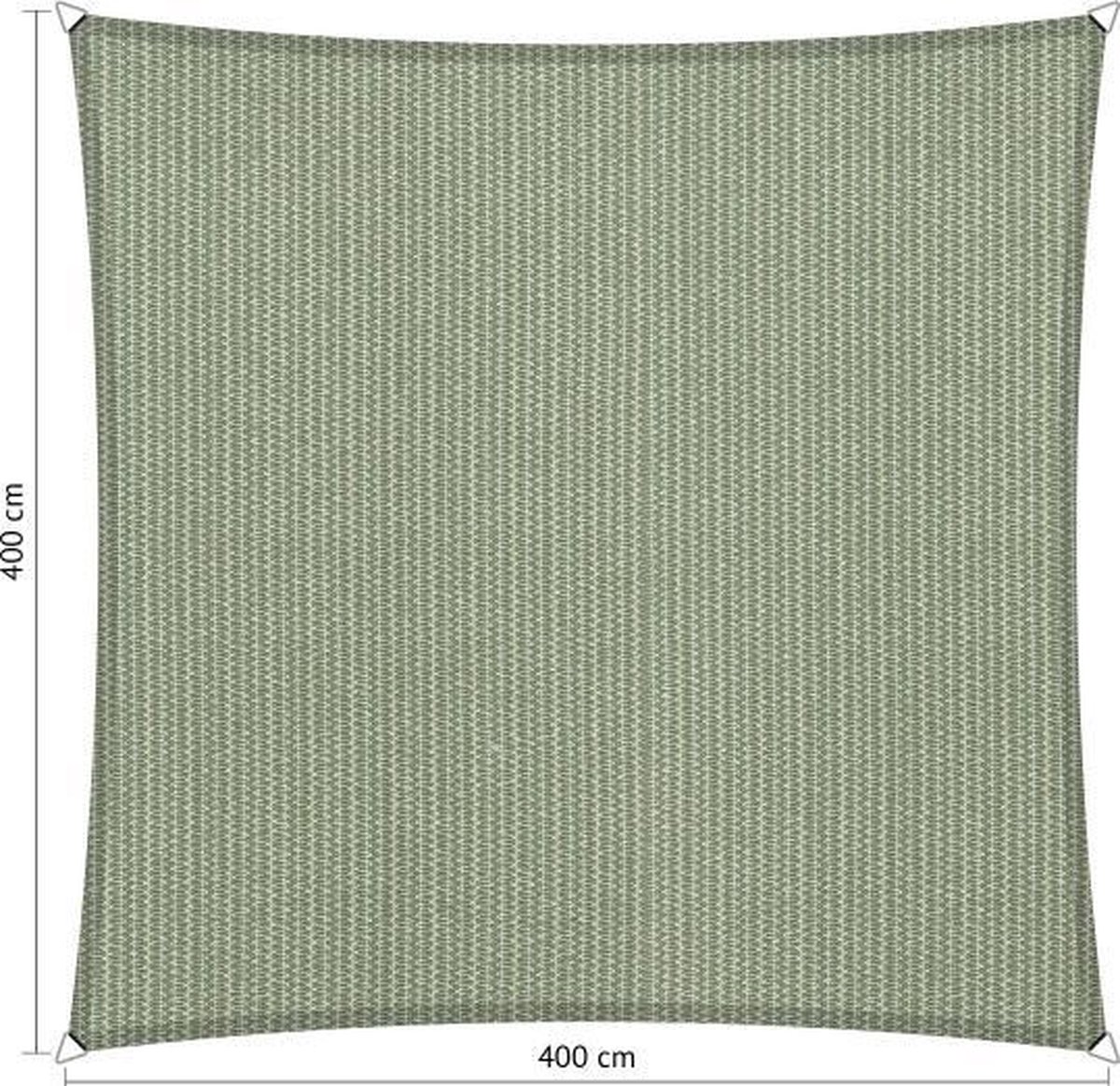 Shadow Comfort® Vierkantige schaduwdoek - UV Bestendig - Schaduwdoek vierkant - Zonnedoek - 400 x 400 CM - Moonstone Green