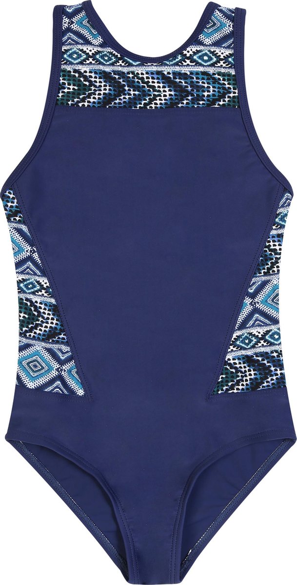 La V Badpak met racerback- Navy tribal parttern 164-170 Navy pattern