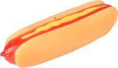 Hondenspeelgoed Vinyl Hotdog - 14 cm - Oranje - 14 x 4 x 3.5 cm