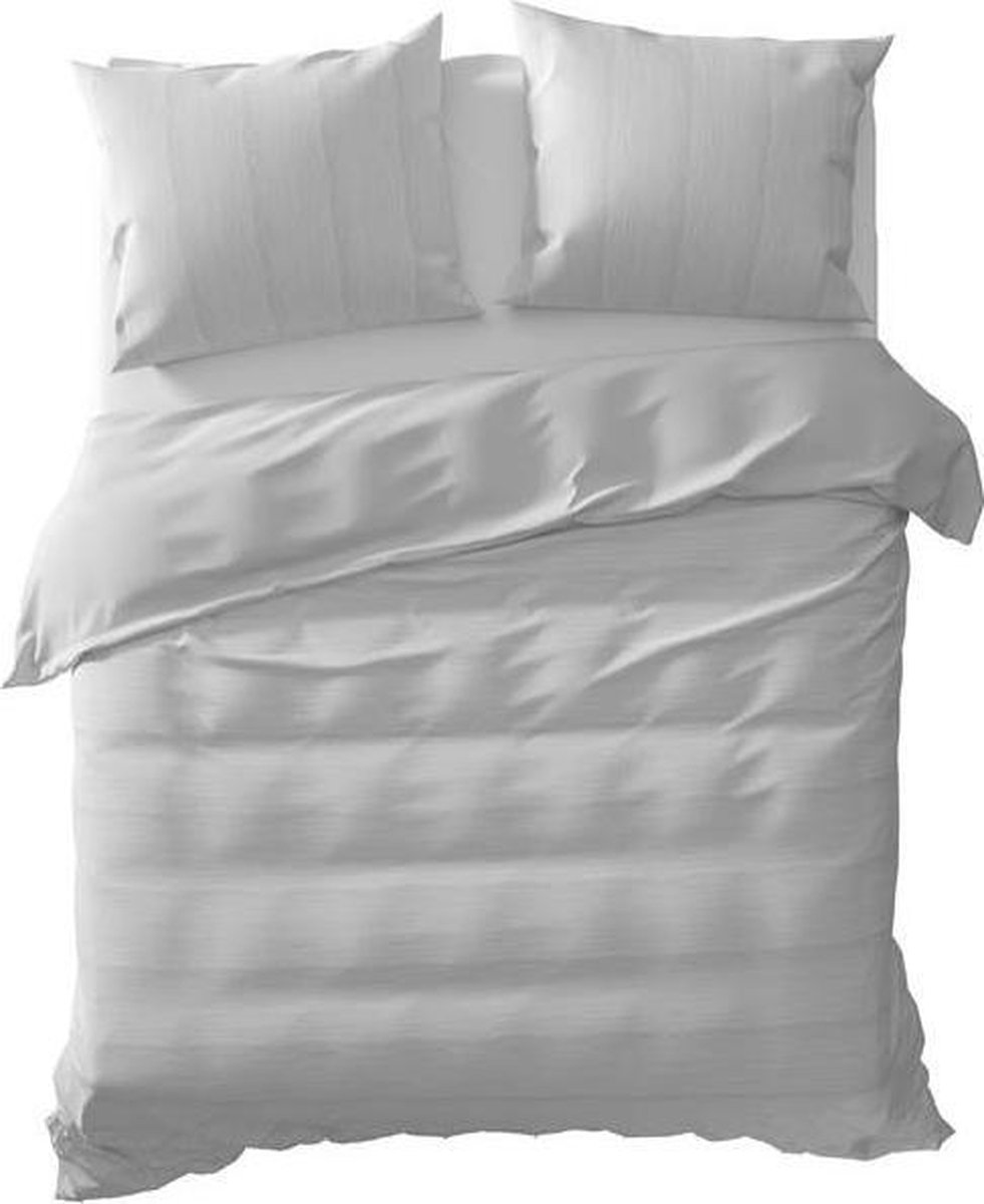 Yellow Somme Dekbedovertrek - Tweepersoons - Perkal - 200x200-220 cm - Grijs