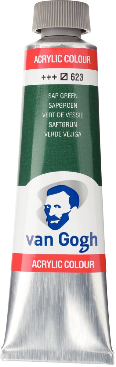 Van Gogh Acrylverf Groen - Acrylpaint - 623 Sapgroen - Acrylic Verf Paint - Acrylaatverf - Groene Hobbyverf - Watergedragen Verf - Sneldrogende Pigmentrijke Verf - 40ml