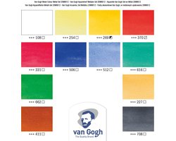Aquarelverf - Metalen set - van Gogh - 12 napjes en penseel