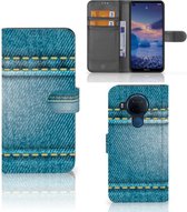 Wallet Book Case Nokia 5.4 Telefoon Hoesje Jeans