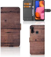Samsung Galaxy A20s Book Style Case Old Wood