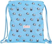 Rugtas met Koordjes Moos Panda Licht Blauw