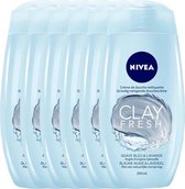 Gel douche à l'argile fraîche NIVEA - Agave Blue et lavande - 6 x 250 ml - paquet de réduction