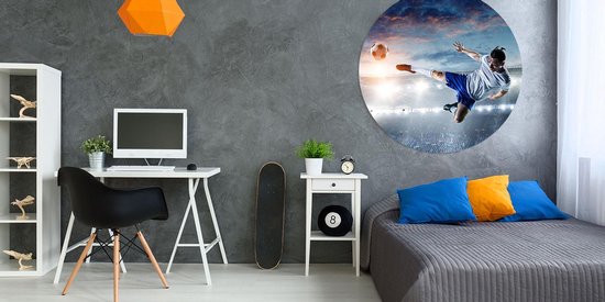Wall Circle Flying Kick - FootballDesign | Plastique Forex 146 cm | Décoration murale de football unique