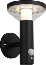 Maclean / Solar LED-wandlamp met schemeringsbewegingssensor / Zwart