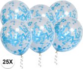 Licht Blauw Confetti Ballonnen 25 Stuks Luxe Gender Reveal Versiering Babyshower Verjaardag Blauw Papier Confetti Ballon