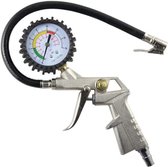 Bandenspanningsmeter + Spuit/voor compressor- Manometer - Bandenvulpistool - Bandendrukmeter - Drukmeter - Auto Motor Fiets - 16 Bar - 220 psi - EU Adapter