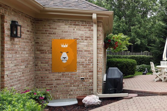 Le portrait d'un lion hollandais affiche jardin 60x80 cm - Toile de jardin / Toile d'extérieur / Peintures d'extérieur (décoration de jardin)