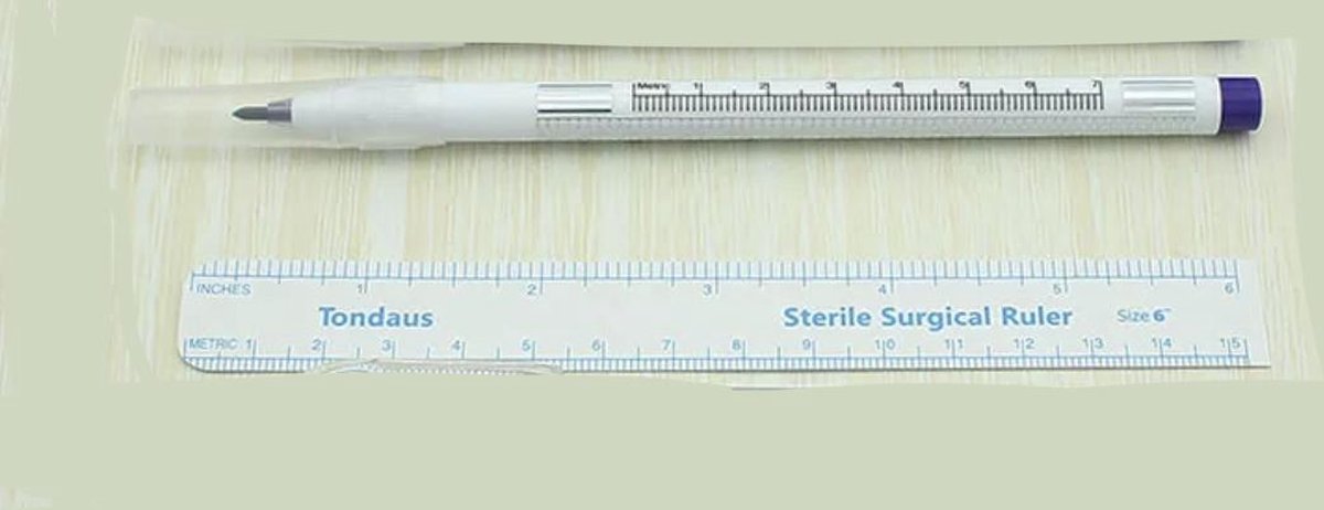 Steriele Huid Marker Met Liniaal - PMU-/Tattoo artiest -Chirurgische Marker— Permanente Make Up / Wenkbrauwen