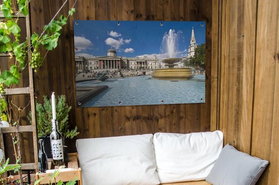 The Trafalgar Square in London Garden Poster 120x80 cm - Toile de jardin / Toile d'extérieur / Peintures pour l'extérieur (décoration de jardin)