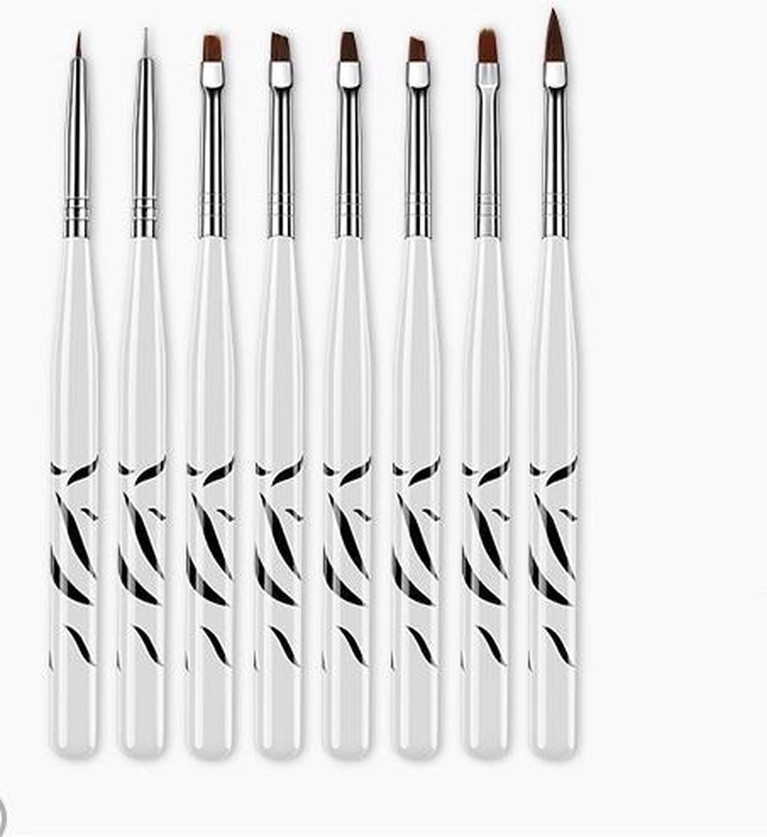 Goedkoopste GUAPÀ - Nail Art Gel Penselen Set van 8 stuks voor het maken van Nail Art / Acryl & Gel Nagels