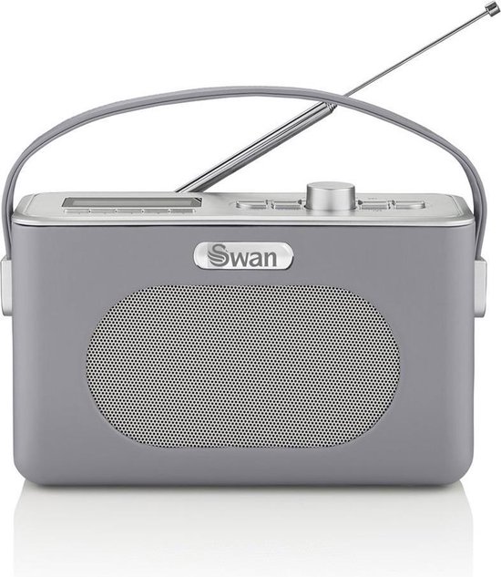 Swan Draagbare Retro Radio DAB+ Grijs met Bluetooth