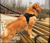 Hondentuigje — Hondenharnas — Anti Trek tuig — Verstelbaar — Reflecterend — Met Looplijn - Zwart - Maat XL