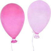 Supervintage glazen ballonnen in 2 kleuren roze 14 x 8 x 8 Medium