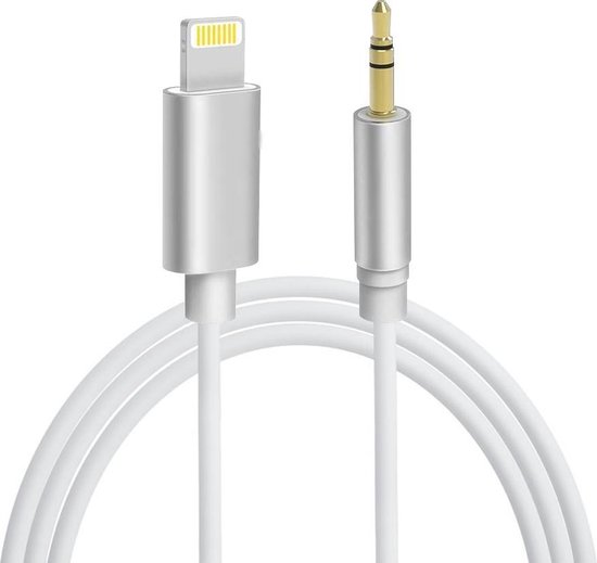 MMOBIEL iPhone Lightning naar Headphone Jack Audio Aux Kabel (1 meter) -  (WIT / ZILVER) | bol.com