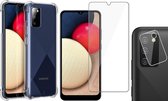 Samsung A02s Hoesje - Samsung Galaxy A02s Hoesje en Samsung A02s Screenprotector en Samsung A02s Camera Protector - Samsung A02s Hoesje Transparant Shock Proof Case Cover Hoes + Sa