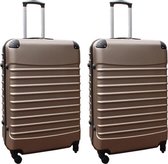 Travelerz kofferset 2 delige ABS groot - met cijferslot - 95 liter - champagne