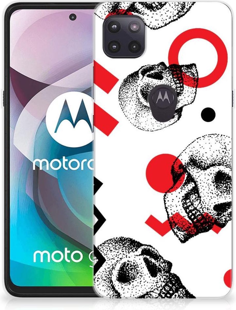 Silicone Back Case Motorola Moto G 5G Skull Red