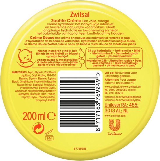 Zwitsal Zachte Creme Baby - Huidvriendelijke PH - 200 ml van Zwitsal — afbeelding 5