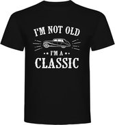 T-Shirt - Casual T-Shirt - Fun T-Shirt - Fun Tekst - Lifestyle T-Shirt - Vintage - Klassiek - Verjaardag - Jarig - I'm Not Old, I'm A Classic - Black - Maat L