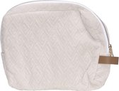 Toilettas - Toiletzak - Make Up Tas - Velvet beige 25x5xh20cm - Textiel