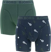 Bjorn Borg Sammy Tennis Match boxershorts 2-pack heren donker groen/marine