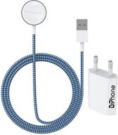 DrPhone N4 - Câble magnétique sans fil pour Apple Watch + chargeur - Nylon robuste - Avec adaptateur - Lunette en métal