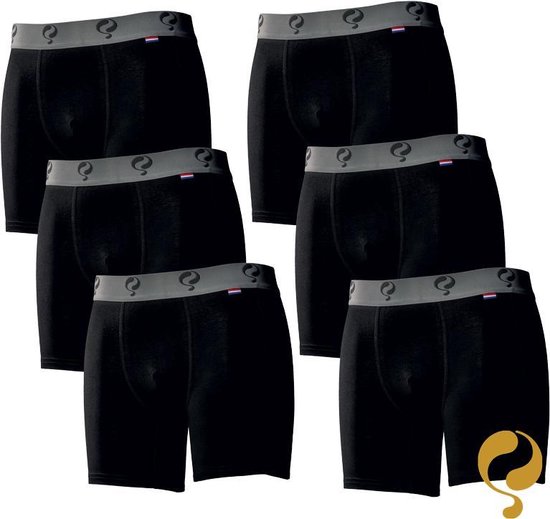 Quick Q1905 Bodywear Heren Boxershorts 6-Pack Zwart Grijs Zwart Grijs Zwart Grijs