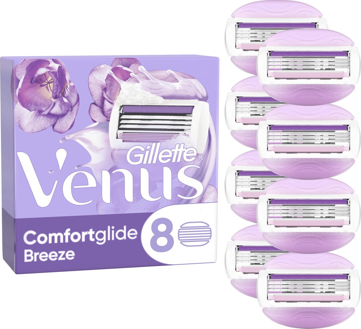 Gillette Venus Comfortglide Breeze Scheermesjes Voor Vrouwen - 8 Navulmesjes - Gillette Venus