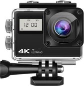 Lipa AT-Q61CR 4K Ultra HD action camera IPS Wifi - action camera waterdicht- 4K 60 FPS - actioncam met 21 accessoires - Sony IMX sensor - 16 MP - EIS beeldstabilisatie - waterproof