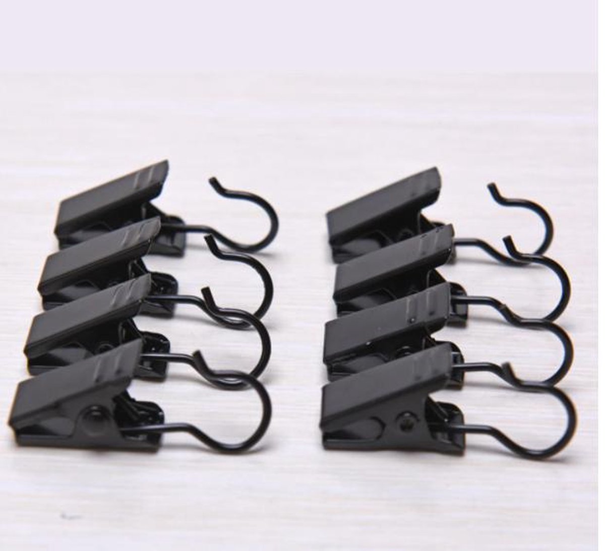 10 Stuks Gordijn clips RVS Zwart Gordijnhaakjes