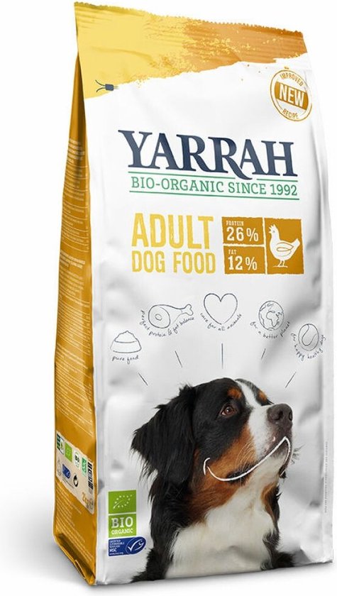 Yarrah Dog 100% – Kip – Biologisch Hondenvoer – 15 Kg