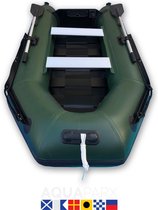 AQUAPARX professionele rubberboot 330PRO MKIII Groen – opblaasboot voor 5 personen met 450kg draagvermogen – veilig, stabiel en snel vaarklaar – geschikt voor iedere weersomstandig