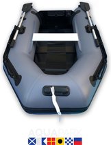 AQUAPARX professionele rubberboot 230PRO MKIII Grijs – opblaasboot voor 2 personen met 200kg draagvermogen – veilig, stabiel en snel vaarklaar – geschikt voor iedere weersomstandig