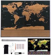 Posters Wereldkaart set Wanddecoratie Scratchmap Accessoires - Vlaggen Vaderdag Cadeau